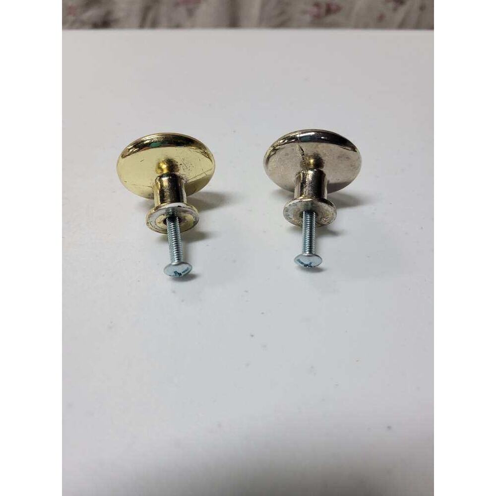 ✨ Set of 4 Gold Round Cabinet Knobs w/ Screws VTG Style Brass Look Drawer Pulls - Picture 10 of 12